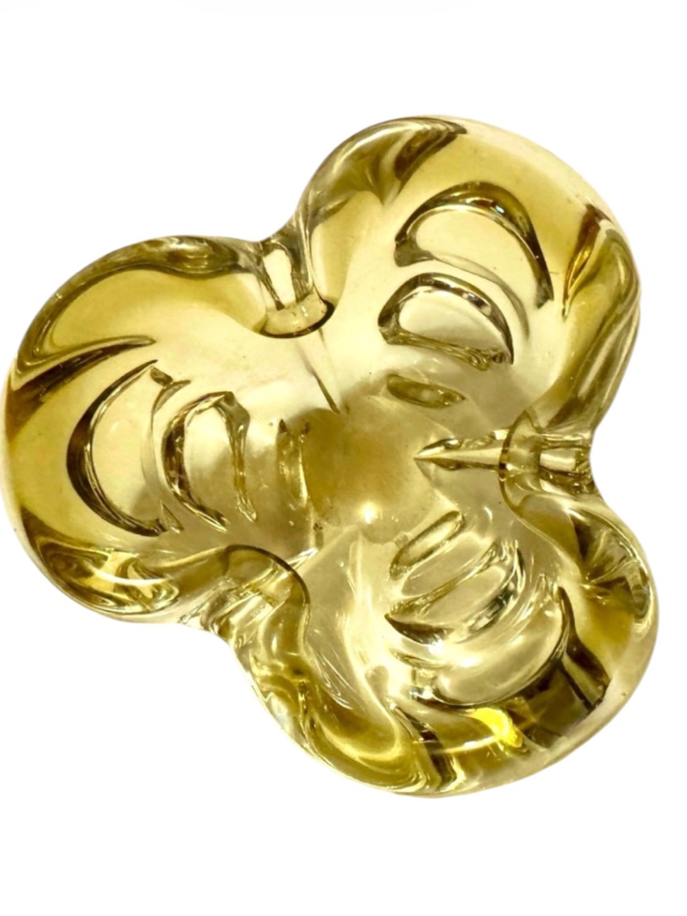 Vintage Chalet Canada Blown Glass Yellow/Green Mid Century Modern Cigar Ashtray
